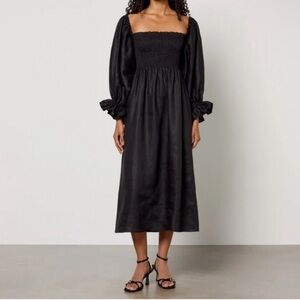 Sleeper 100% black linen dress size medium